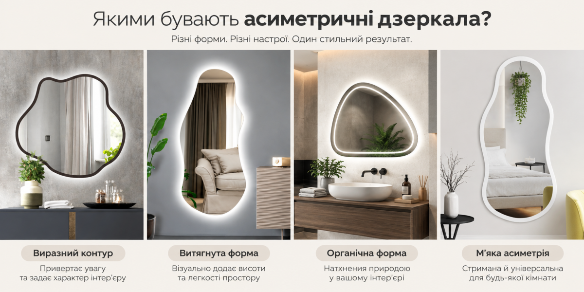 Якими бувають асиметричні дзеркала?
