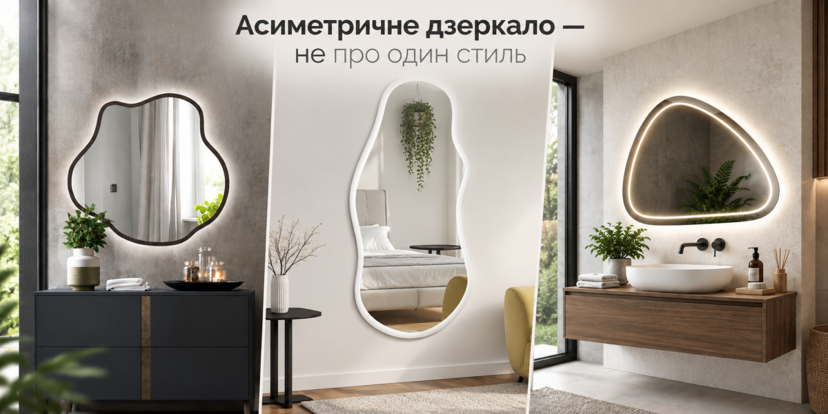 Асиметричне дзеркало для будь-якого інтер'єру