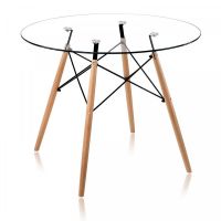 Стіл круглий Імз Eames скляний 80 см