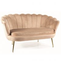 Диван прямой Camellia 2 velvet беж/золото
