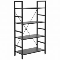 Стеллаж Loft R4 ДСП/металл черный 60 см