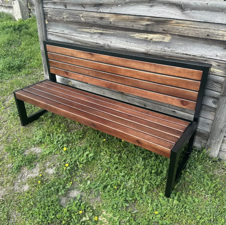 Лавка паркова Лофт зі спинкою